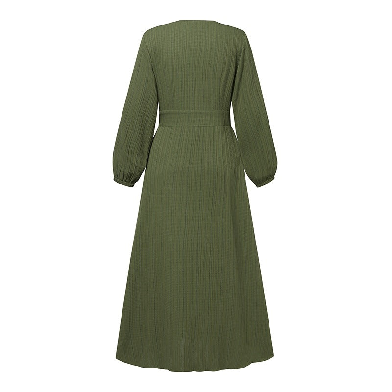 ( 25% off any two items )New retro long sleeve solid color long skirt elegant casual vest