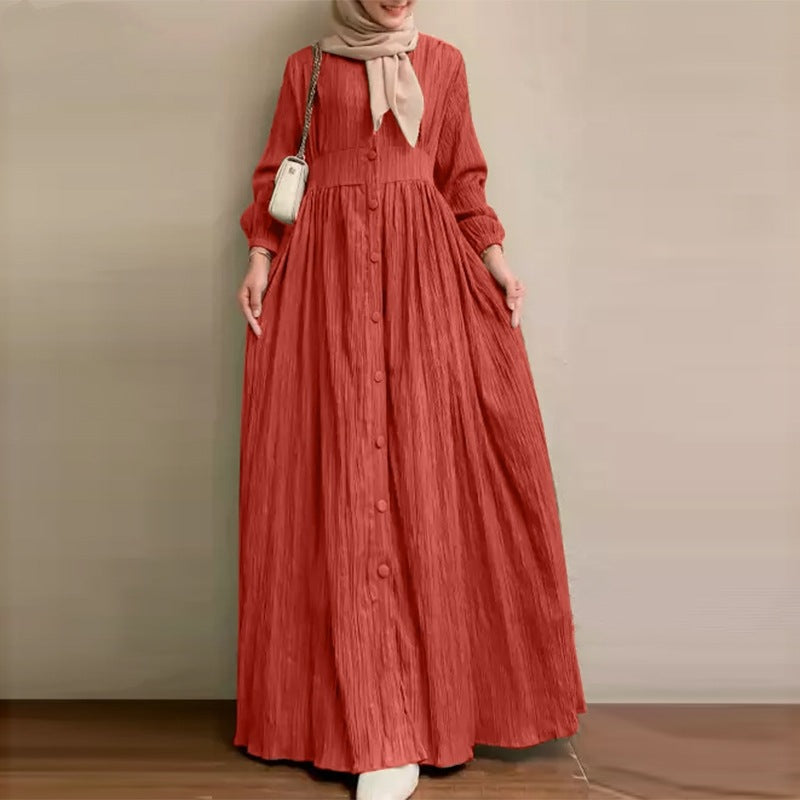 （ 25% off any two items ）New retro long sleeve solid color long skirt elegant casual vest