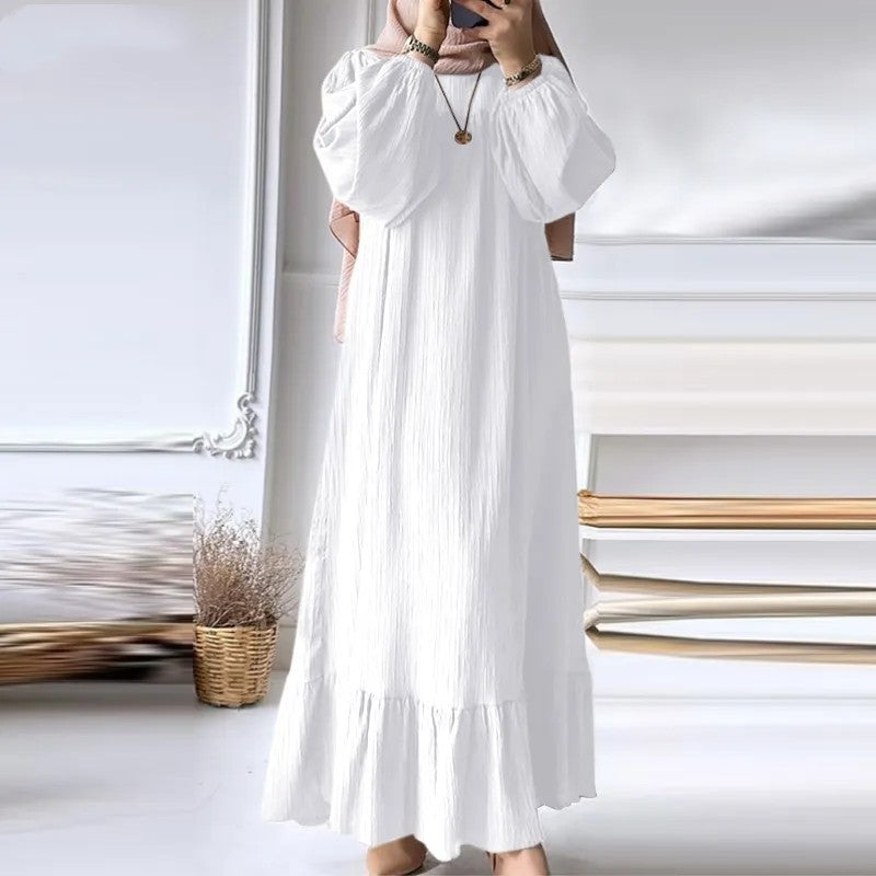 （25% Off Any Two Items）Dress Vintage Solid Ruffle Hem Sundresses