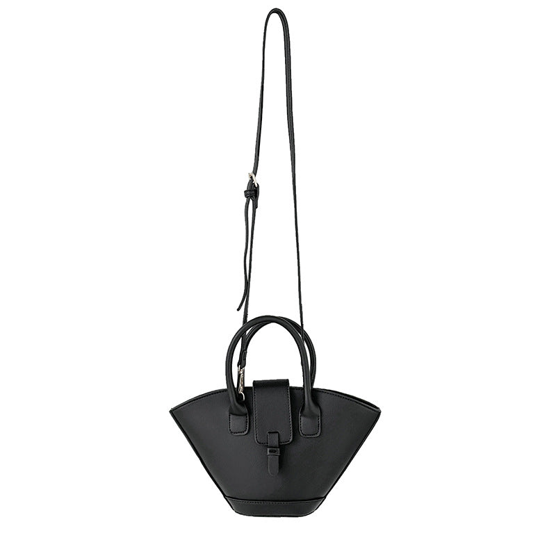 Large Capacity Hundred Korean Retro Fan Handbag Niche Design Personalised Crossbody Bag  Colour White Grey Grey