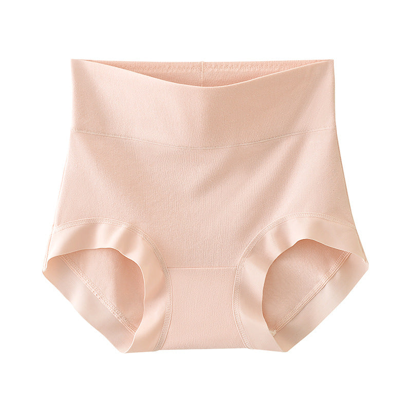 Long-staple cotton ladies panties female cotton high-waisted abdominal no trace breathable antibacterial large size