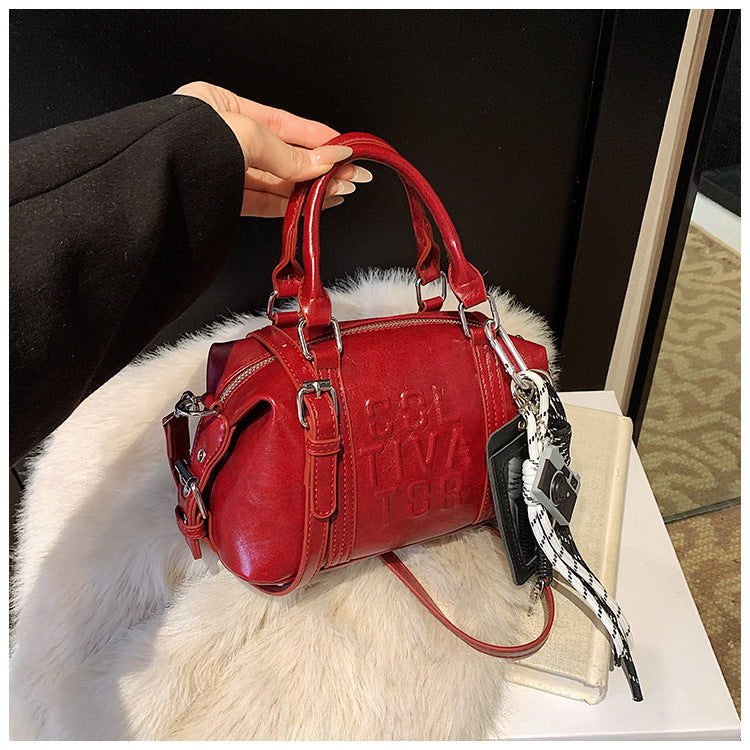 Vintage Trend Niche Tote Boston Pillow Bag Female