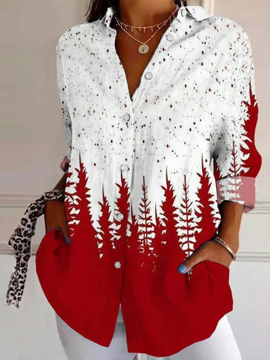 Summer Trend Long Sleeve Shirt Flower Pattern Print 3D Shirt