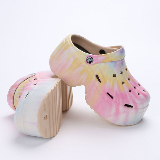 9cm Thick Bottom Cave Shoes Women's High Heeled Sandals Slippers Muffin Garden Shoes