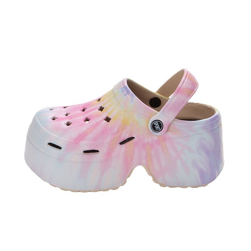 9cm Thick Bottom Cave Shoes Women's High Heeled Sandals Slippers Muffin Garden Shoes