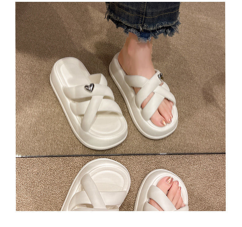 Summer thick bottom 6.0CM love slippers anti-slip and anti-odor