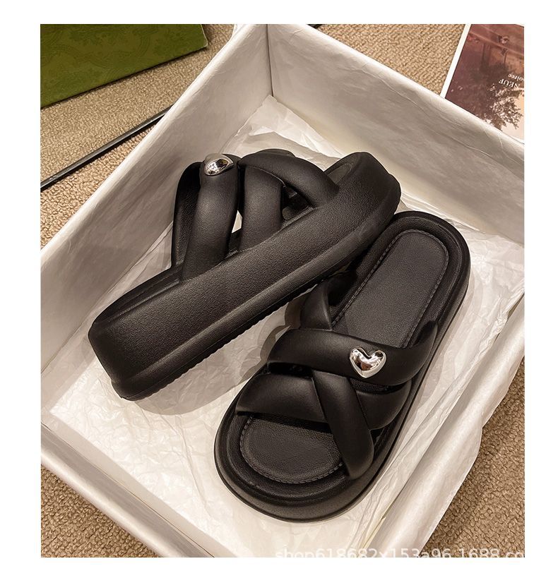 Summer thick bottom 6.0CM love slippers anti-slip and anti-odor