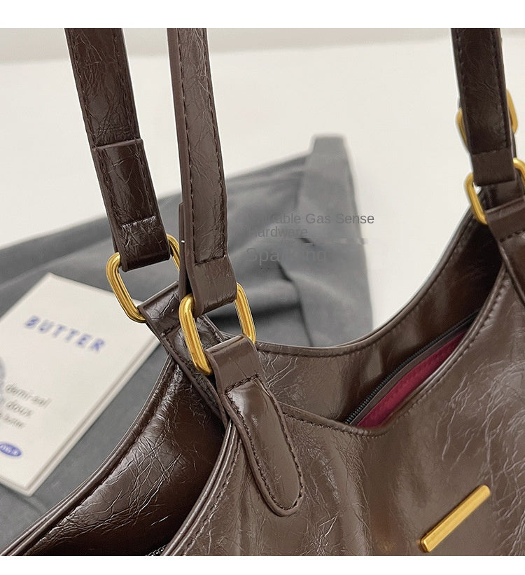 New fashion retro commuter tote bag senior sense handbag shoulder bag